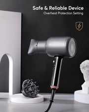 Lonic Hair Dryer with Diffuser and Concentrator - 5917 Grey - Kipozi