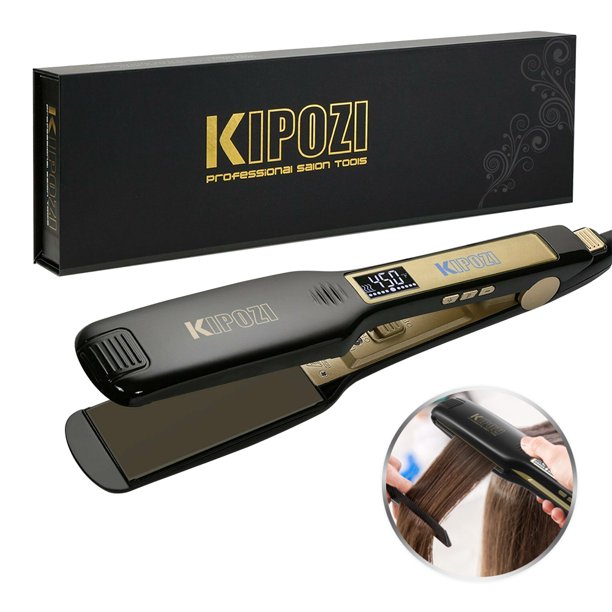 KIPOZI 1.75-Inch Wide Straightener Flat Iron - K139 Black - Kipozi